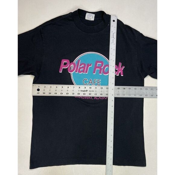 VINTAGE Polar Rock Cafe Skagway Alaska T-shirt Men Medium 90s Single Stitch - Picture 9 of 9